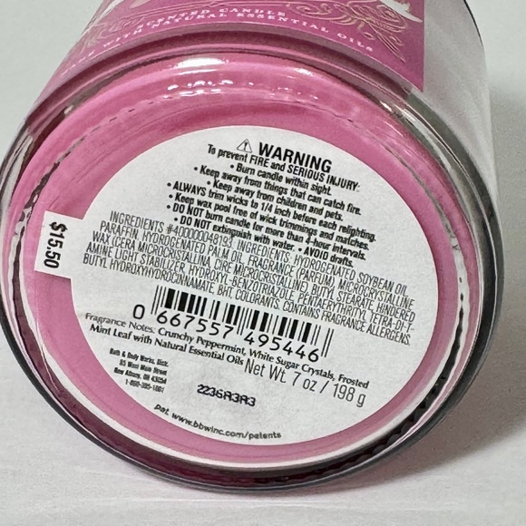 CRUSHED CANDY CANE Single Wick Candle - Picture 3 of 3